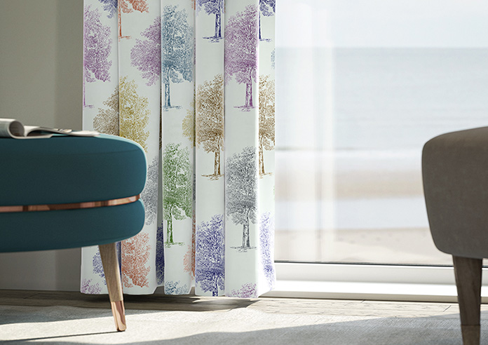 Vintage Tree Velvet, Multi - Made to Measure Curtains - Image 5